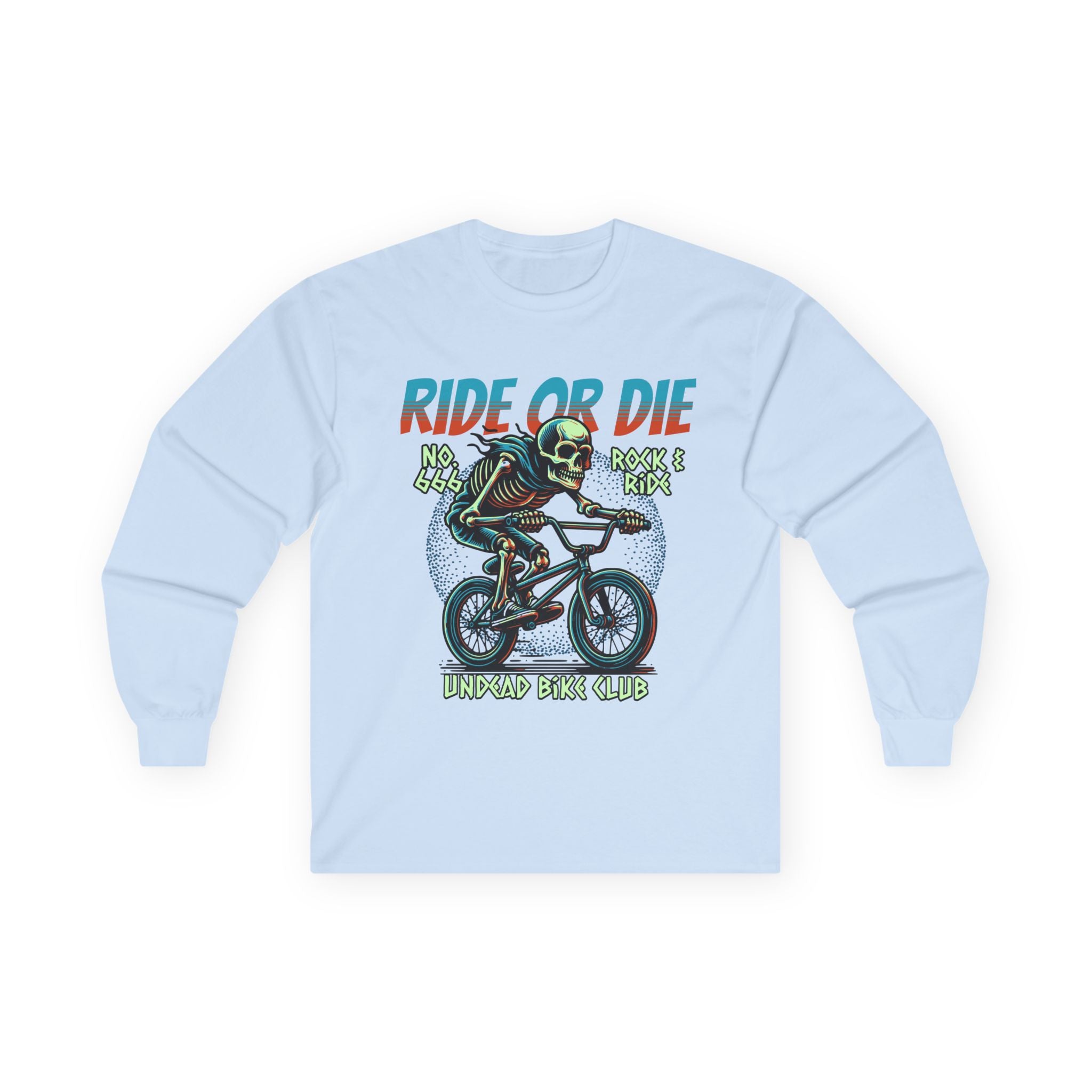 Ride Or Die - Unisex Cotton Long Sleeve Tee (Front) - Damned Threads
